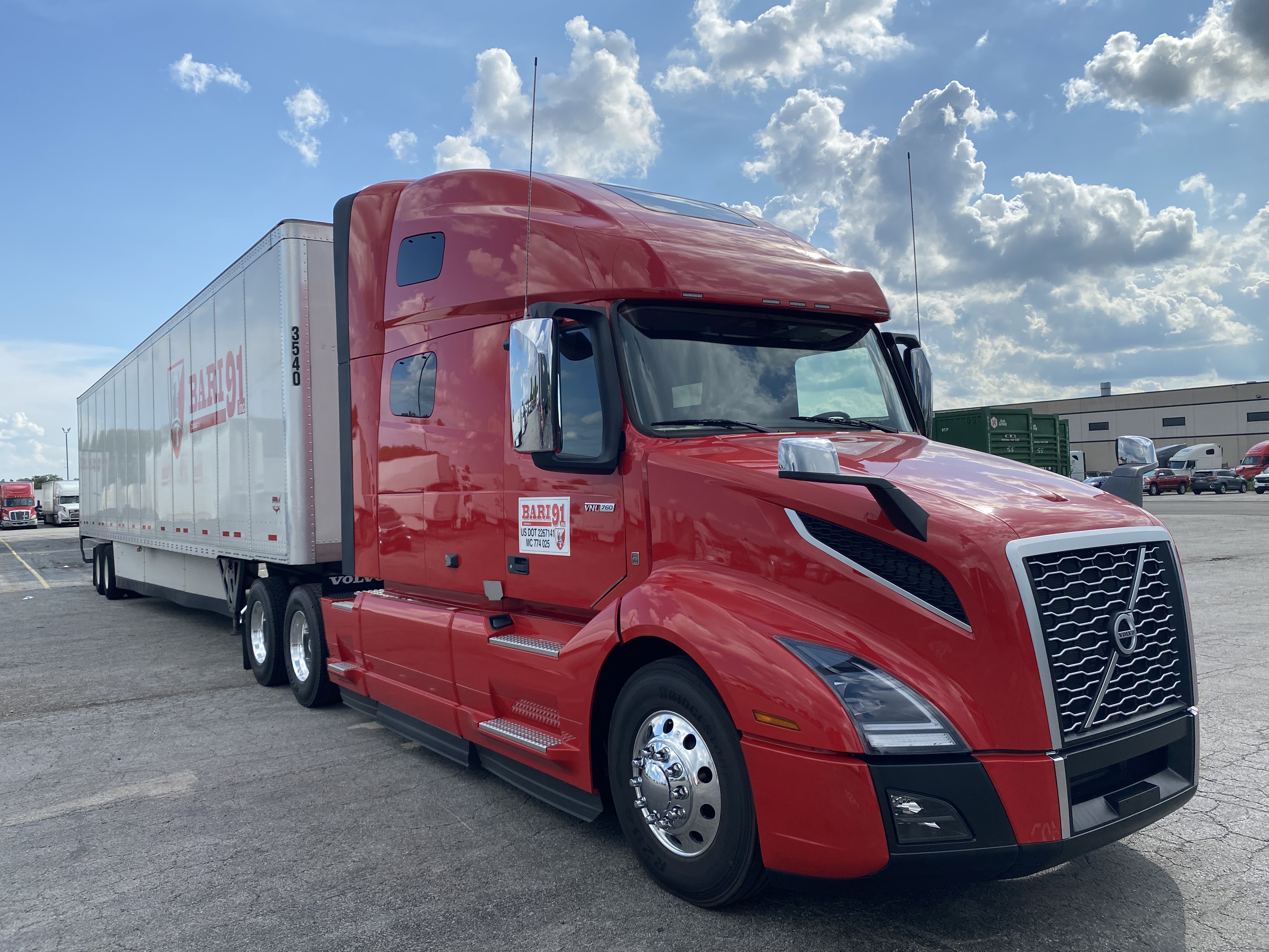 Red Volvo dramatic angle